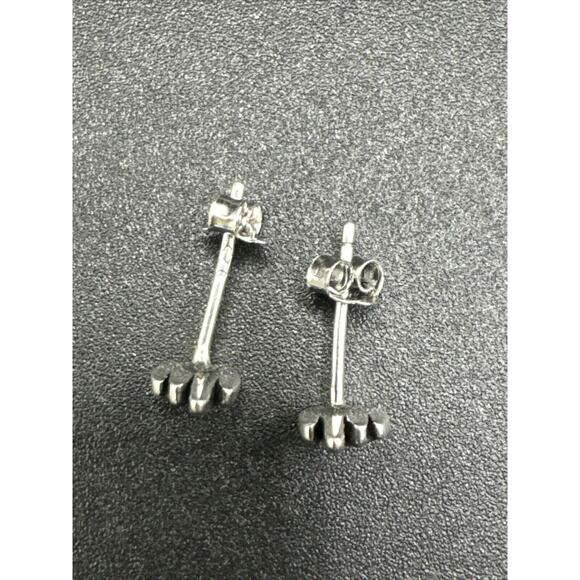 New Condition Sterling Silver Middle Finger Dainty Stud Earrings 925 - Picture 3 of 5